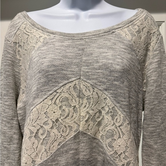 MAURICES Gray and Cream Lace Sheath Dress Size XL Casual Fun Athleisure Boho - Picture 3 of 13